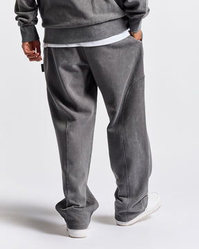 Cursed Oversized Wide Leg Jogger - Grey Wash/Black