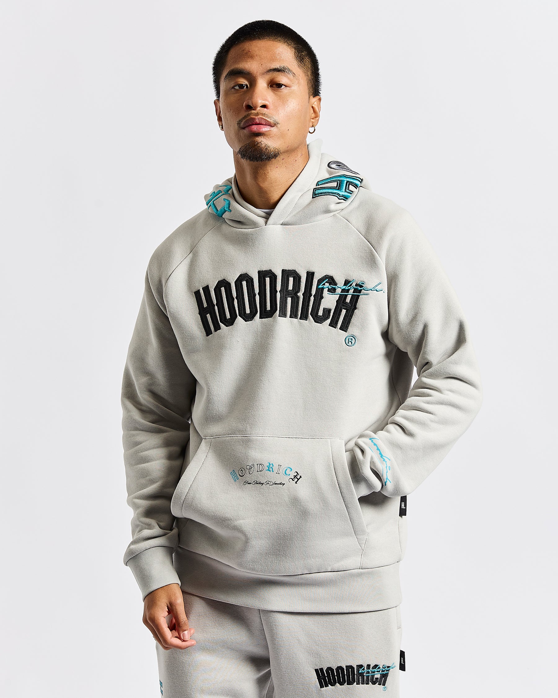 Heat Hoodie - Light Grey/Black/Blue