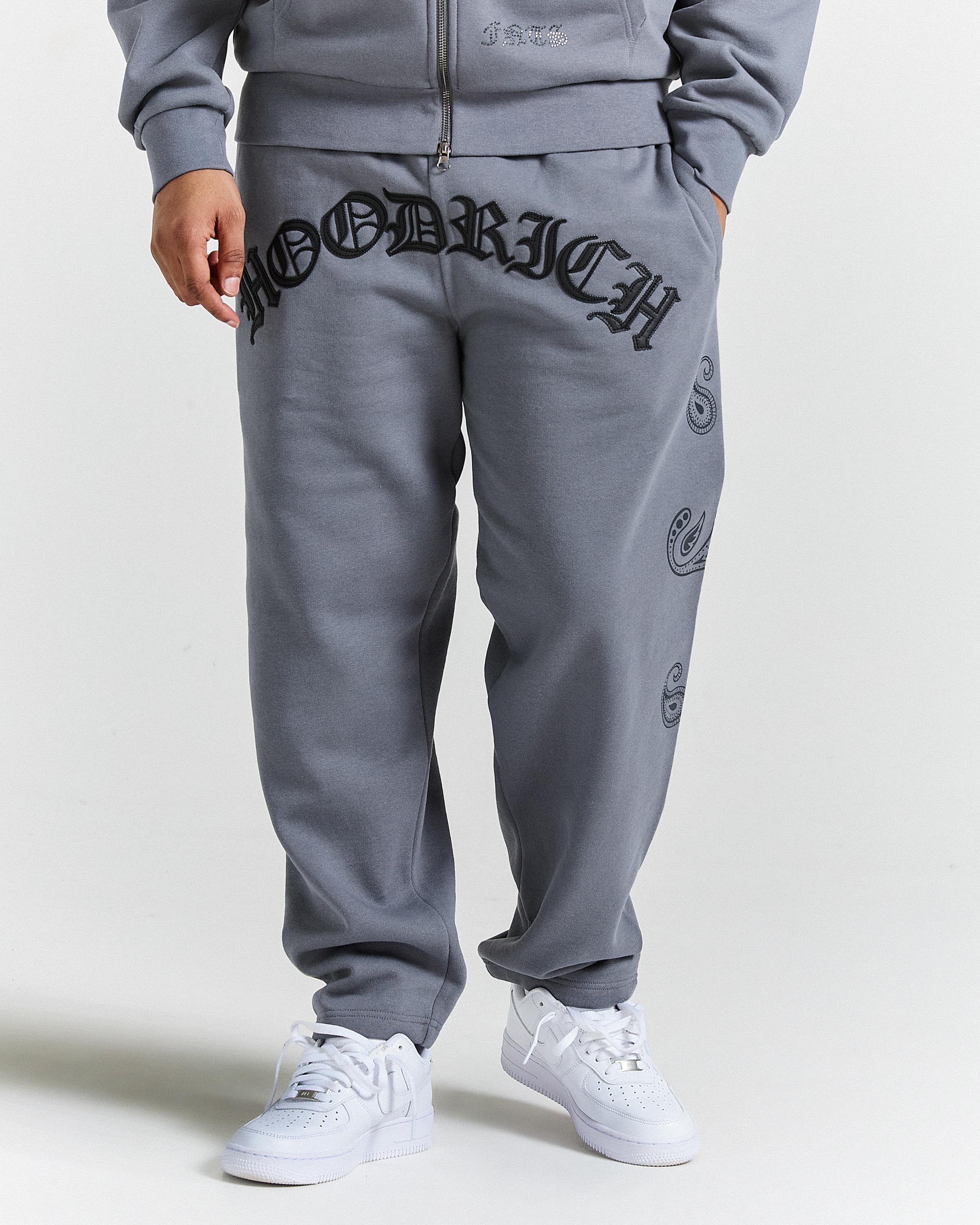 Inkline Oversized Zip Through Hoodie - Grey/Black