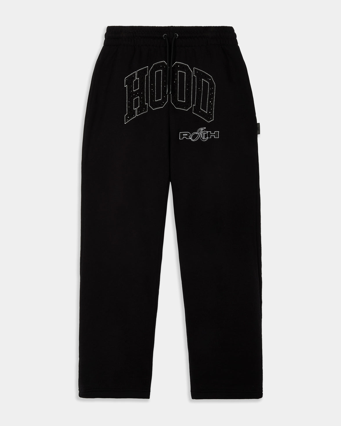 Captain Oversized Wide Leg Joggers - Black/White