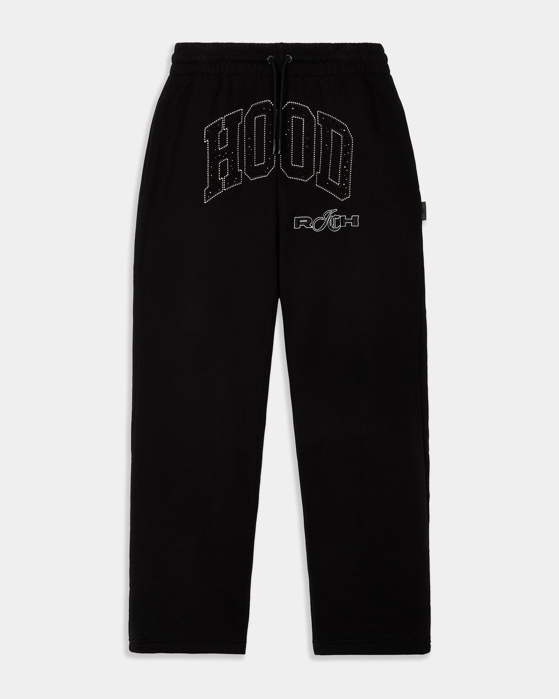 Captain Oversized Wide Leg Joggers - Black/White