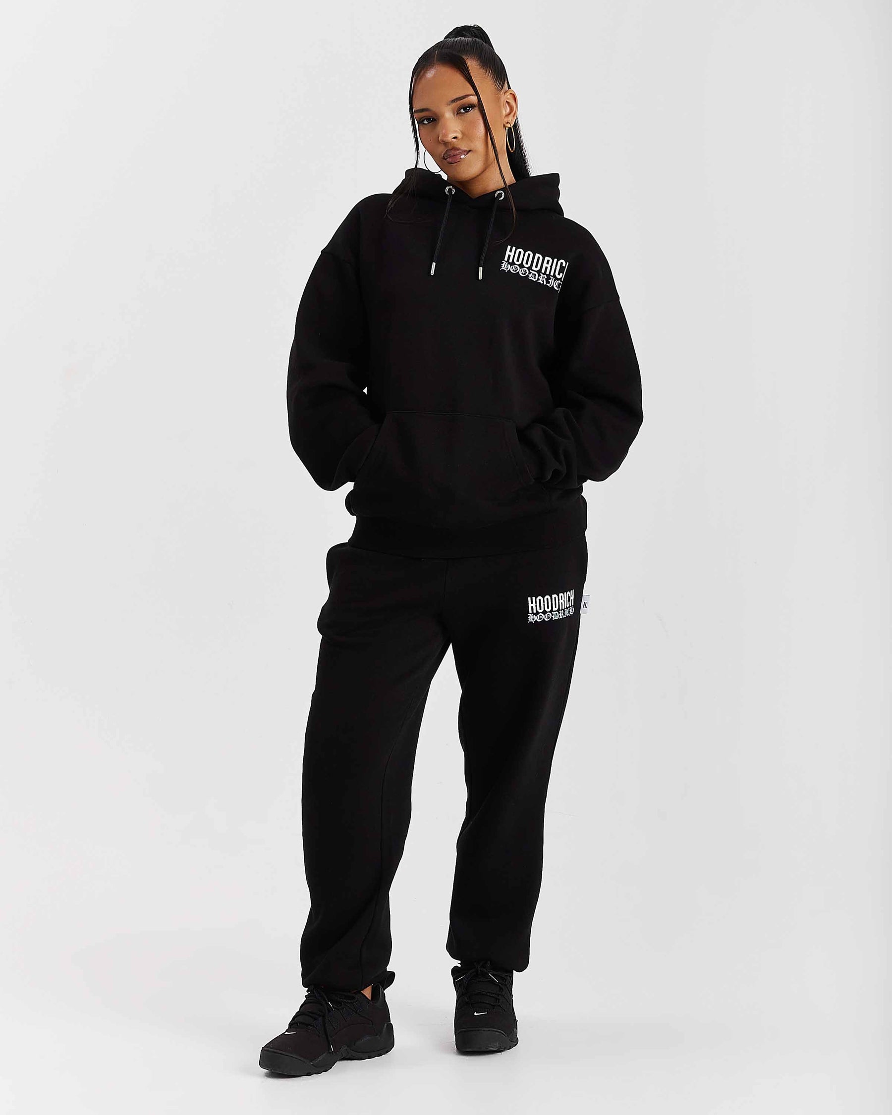 Flex Oversized Hoodie - Black/White