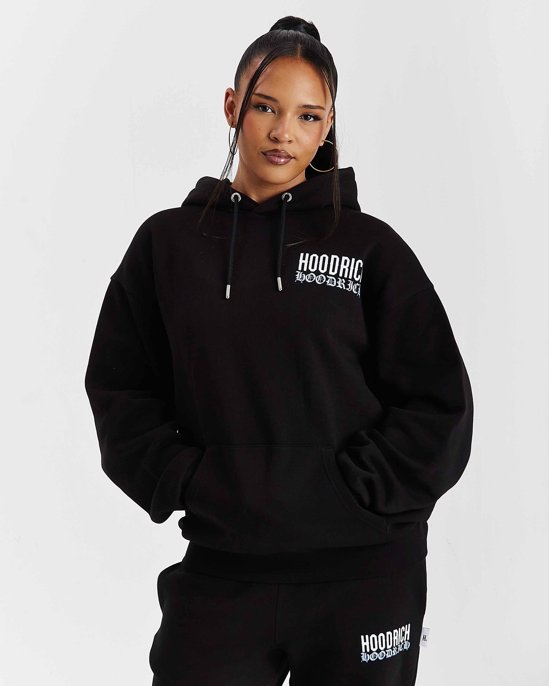 Flex Oversized Hoodie - Black/White