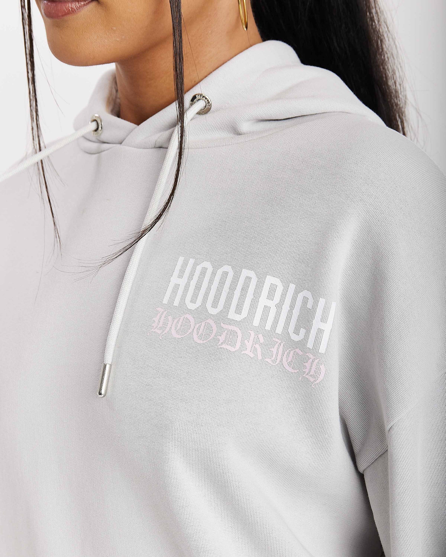 Flex Oversized Hoodie - Grey/White/Pink