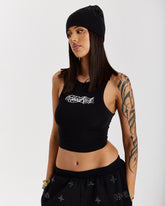 Solace Tie Back Racer Vest - Black/Pink