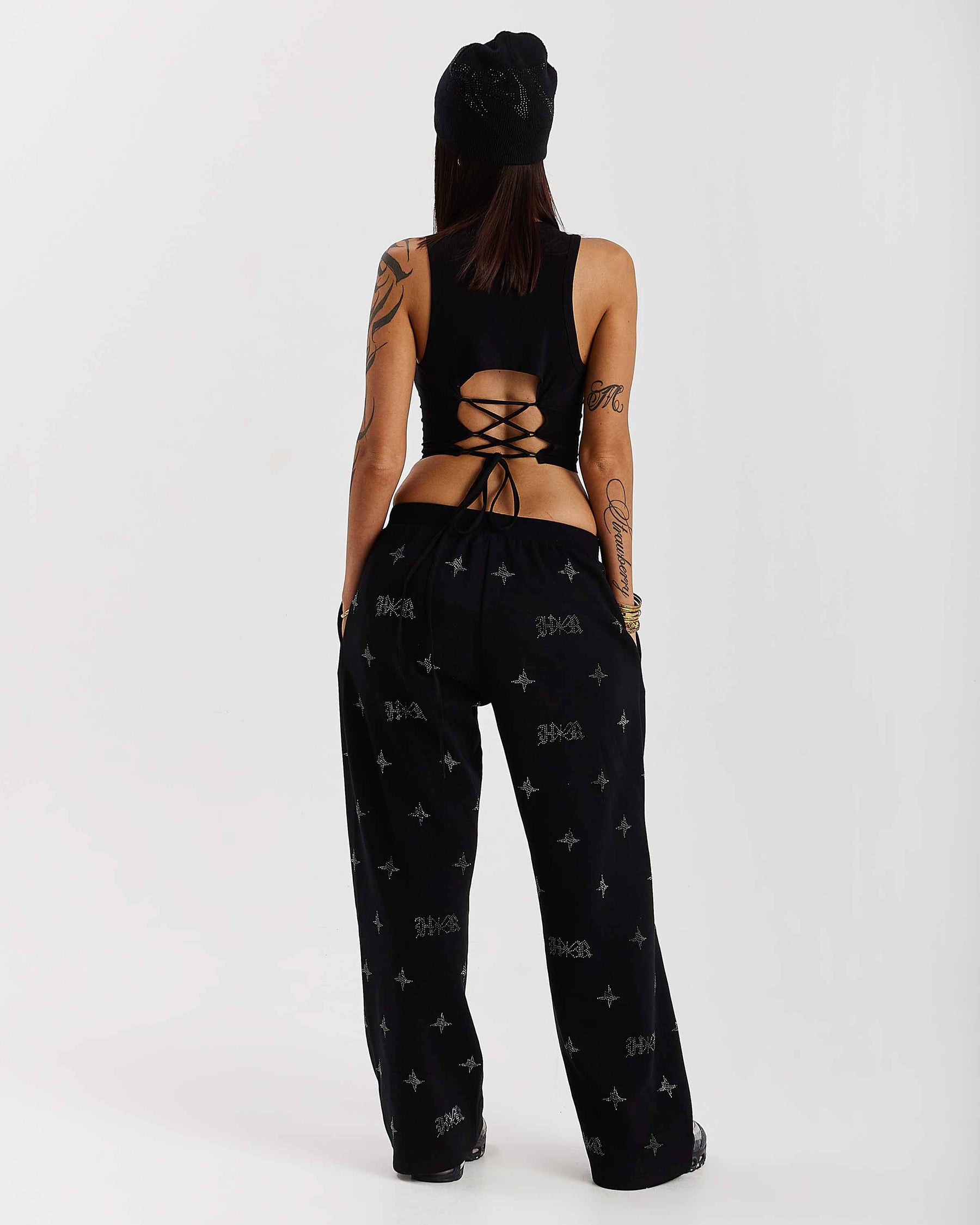 Solace Tie Back Racer Vest - Black/Pink