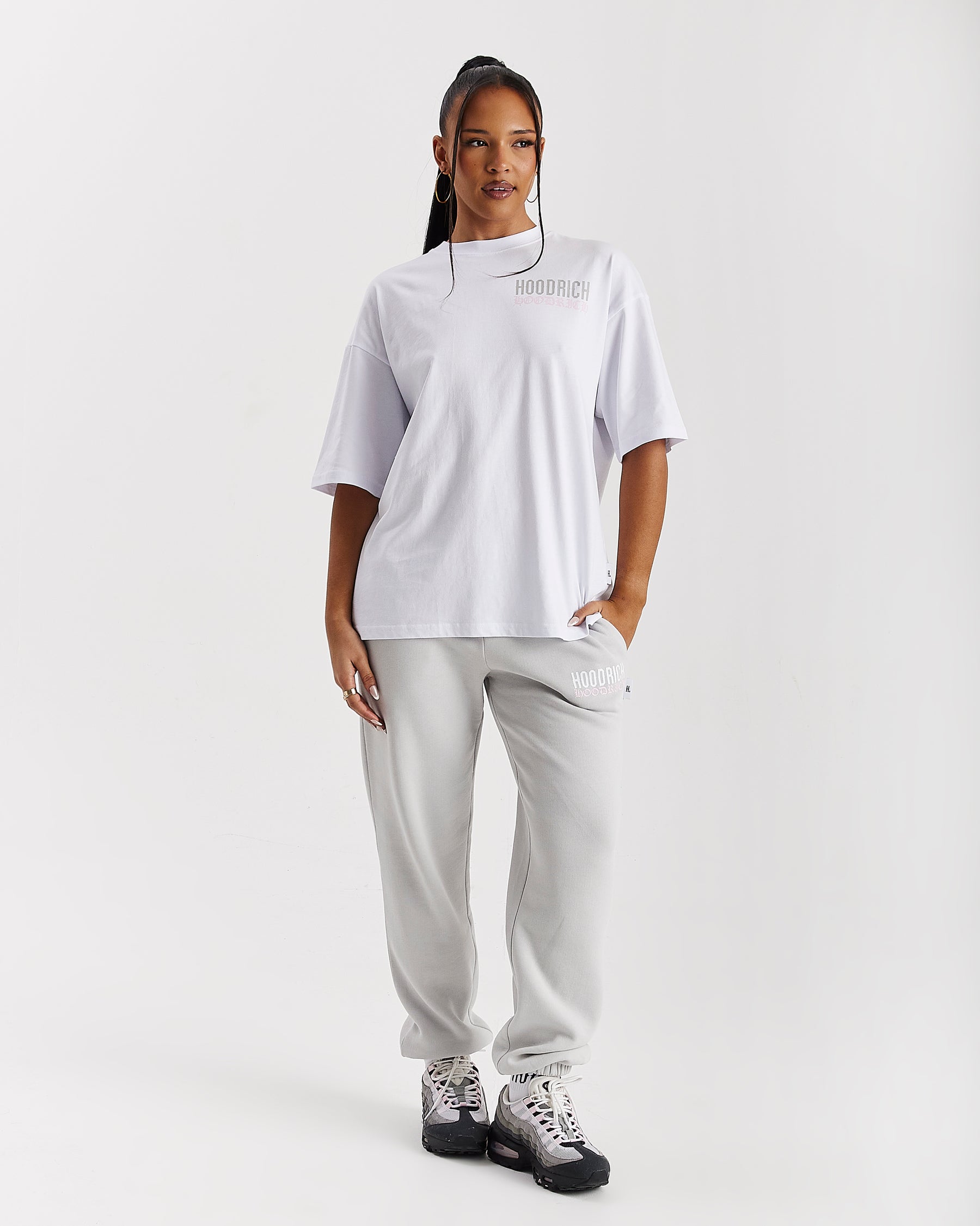 Flex Oversized T-Shirt - White/Grey/Pink