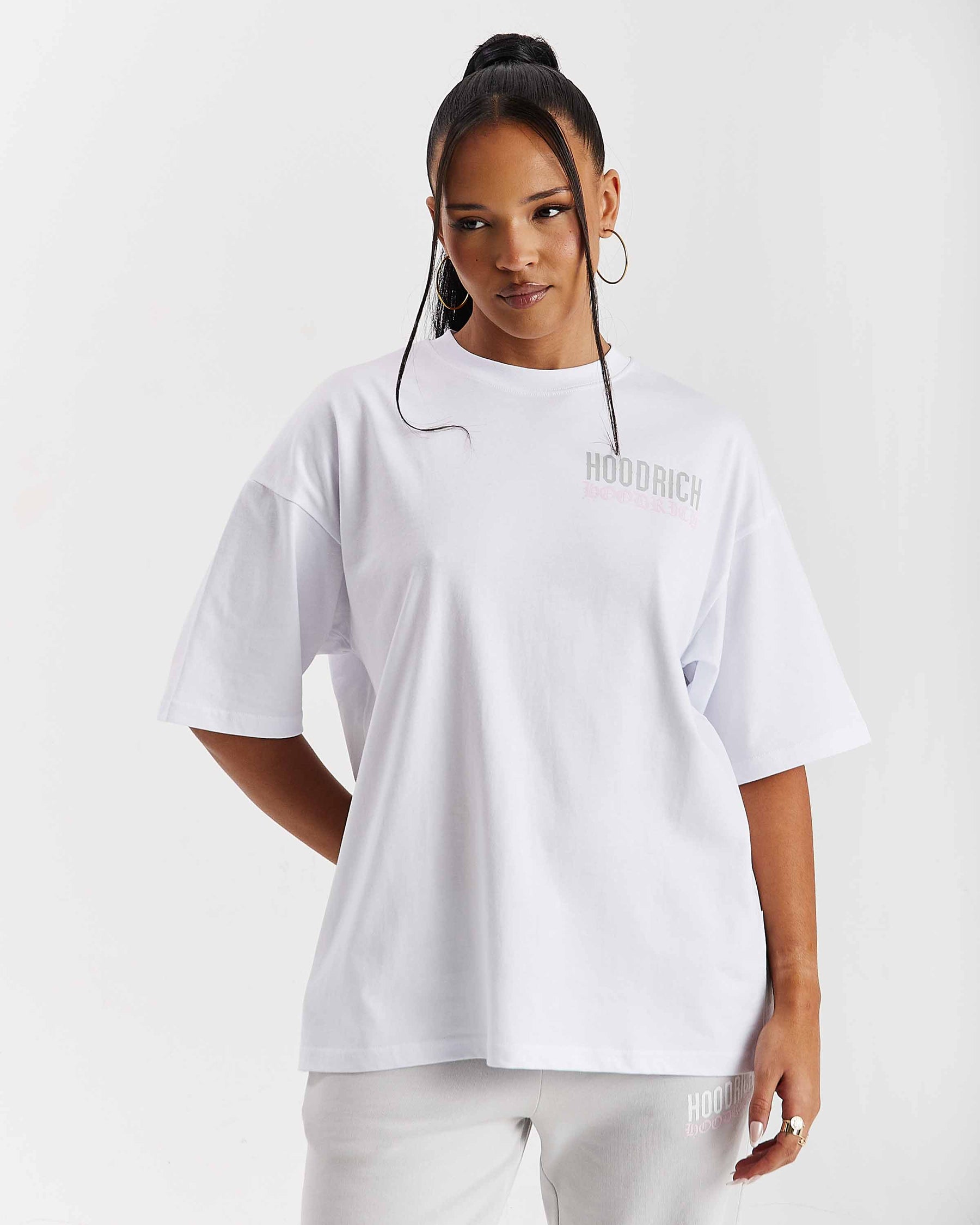 Flex Oversized T-Shirt - White/Grey/Pink