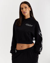 Morpho Boxy Hoodie - Black/Silver