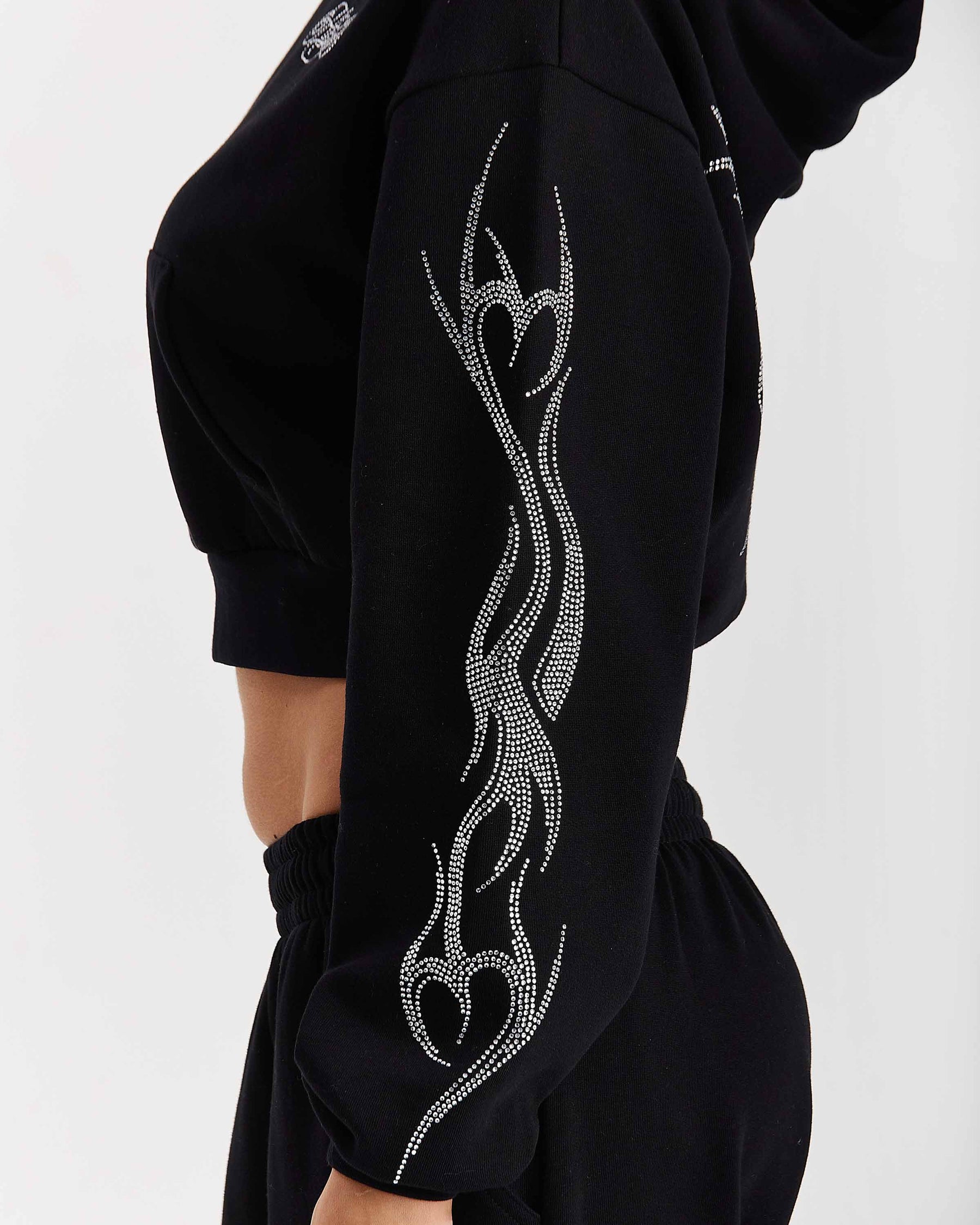 Morpho Boxy Hoodie - Black/Silver