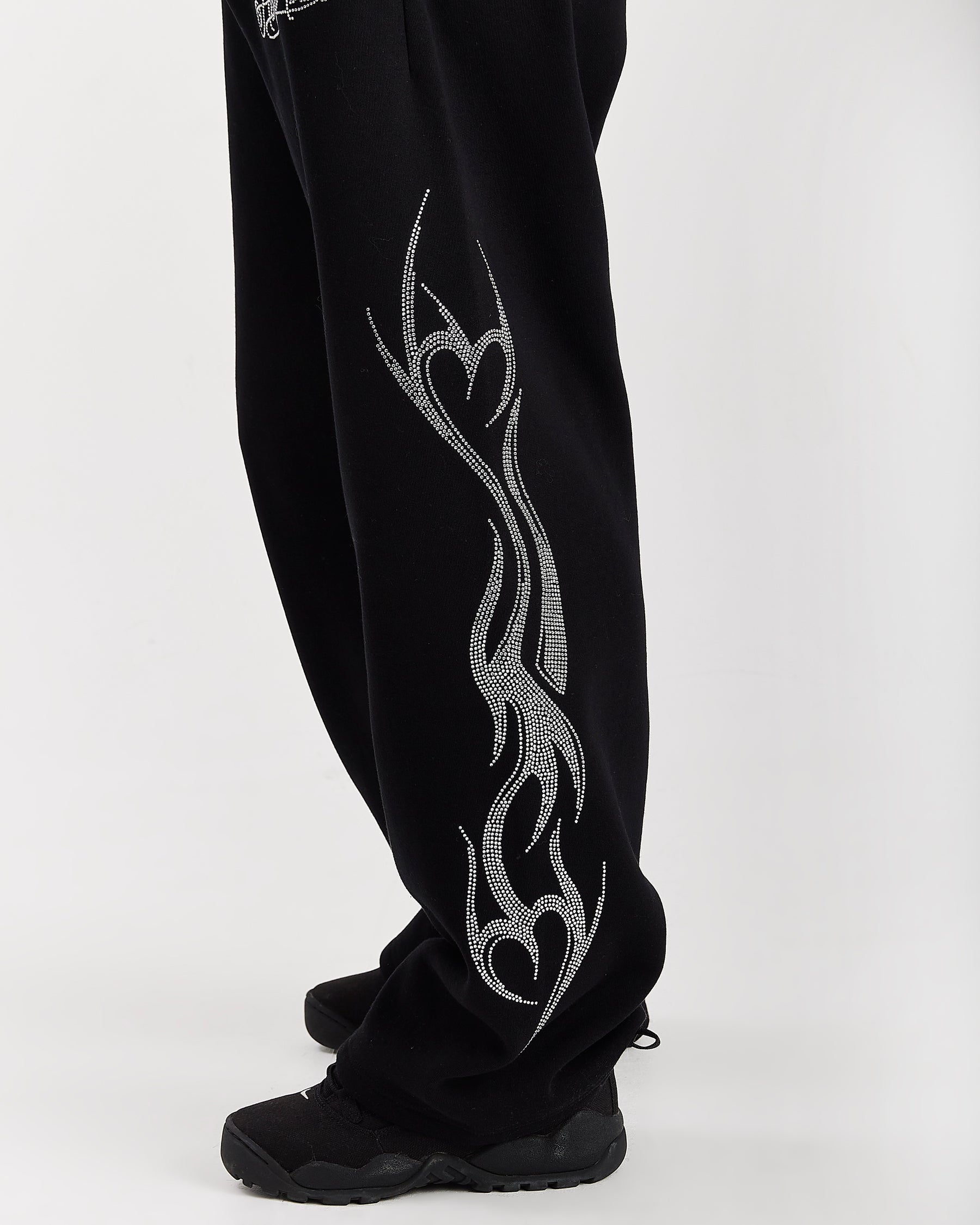 Morpho Oversized Wide Leg Joggers - Black/Silver