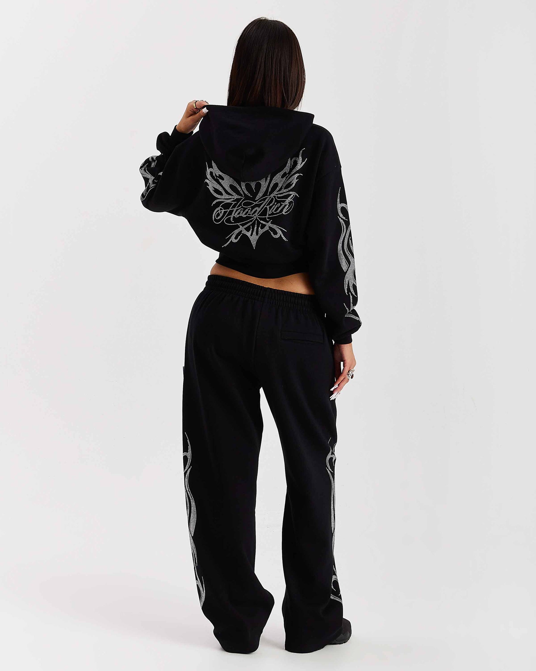 Morpho Boxy Hoodie - Black/Silver