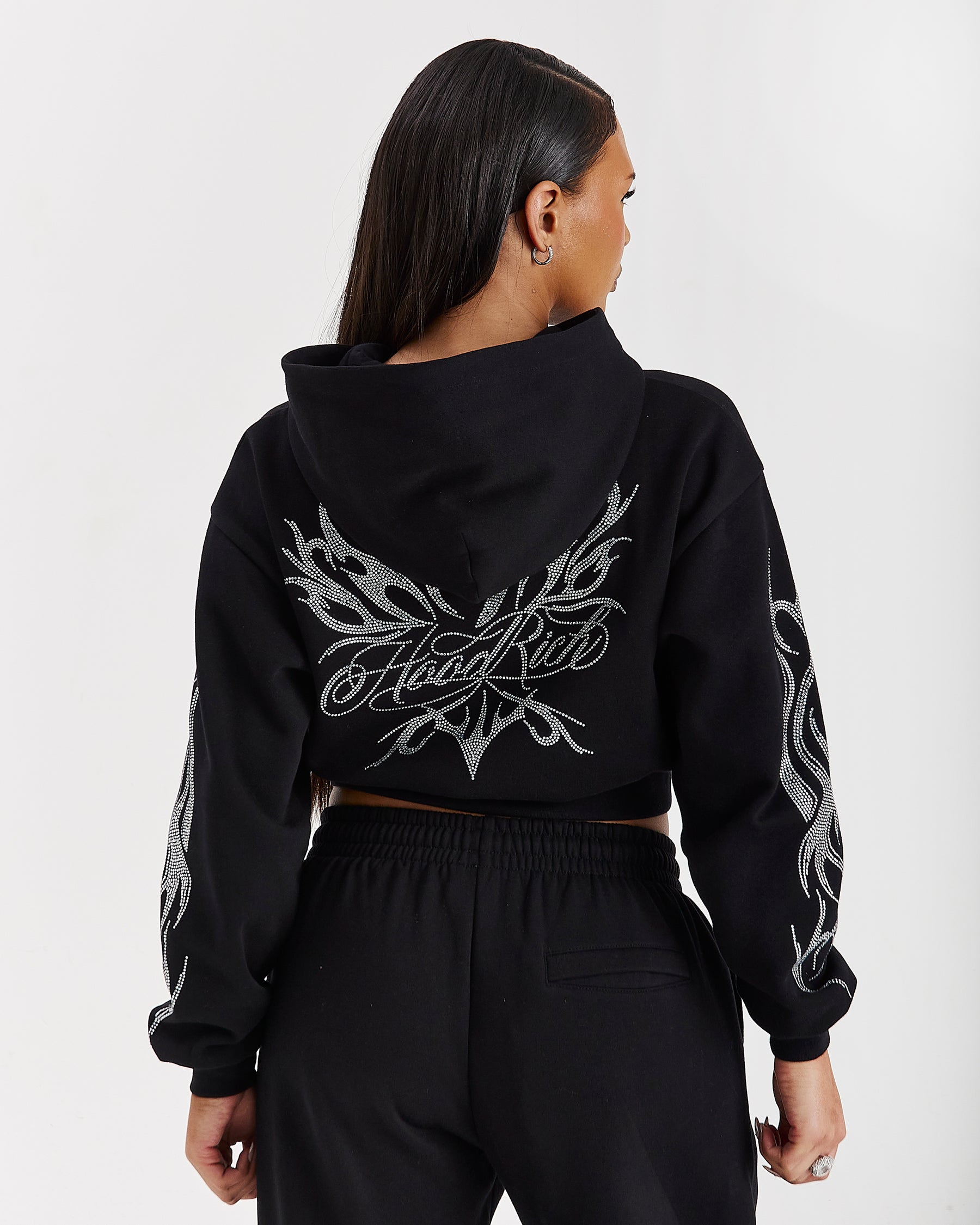 Morpho Boxy Hoodie - Black/Silver