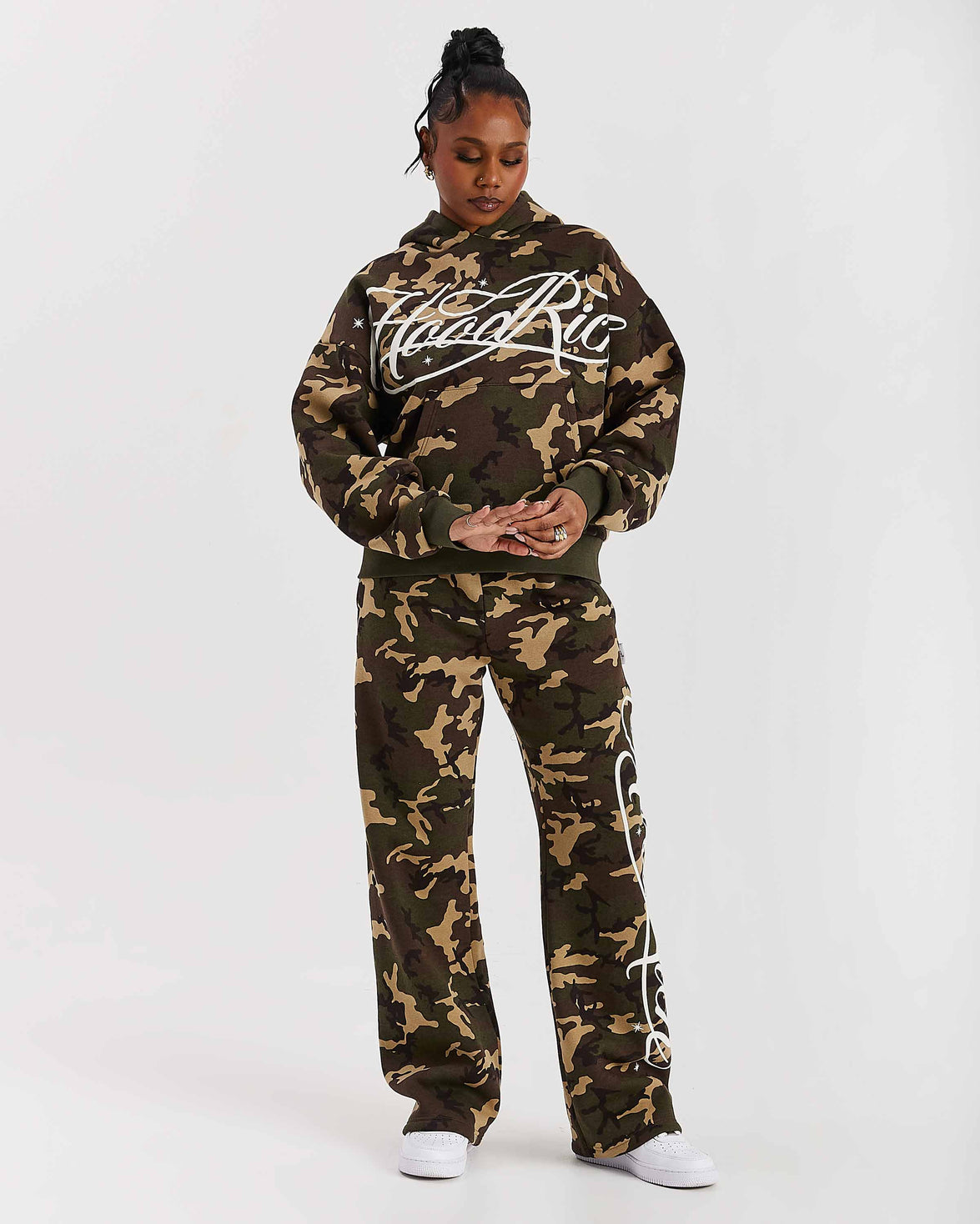 Solace Wide Leg Joggers - Camo
