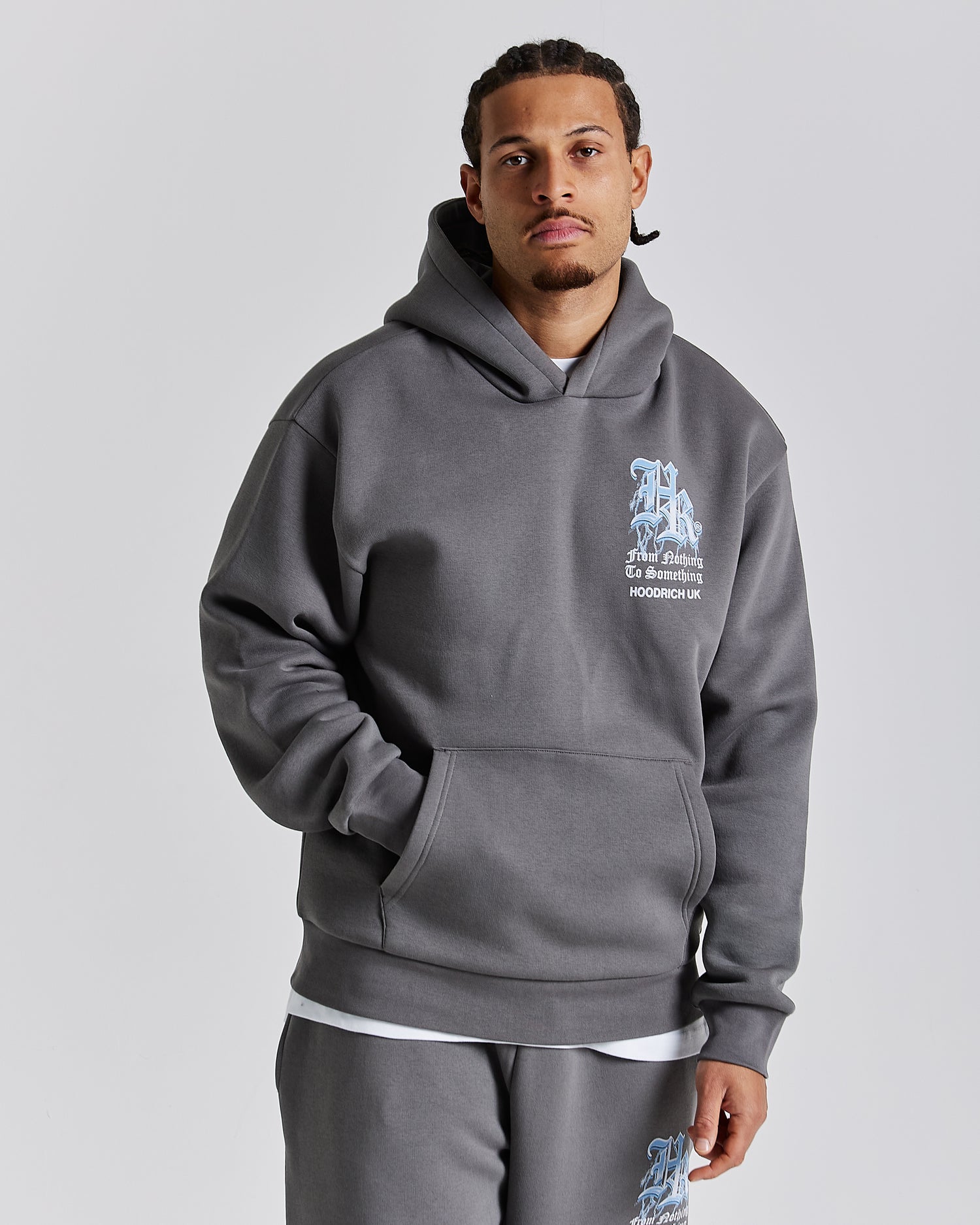Tornado Oversized Hoodie - Grey/White/Blue