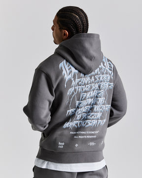 Tornado Oversized Hoodie - Grey/White/Blue