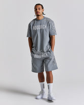 Motif Oversized Shorts - Grey/White