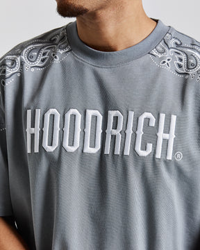 Motif Oversized T-Shirt - Grey/White