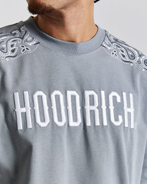 Motif Oversized T-Shirt - Grey/White