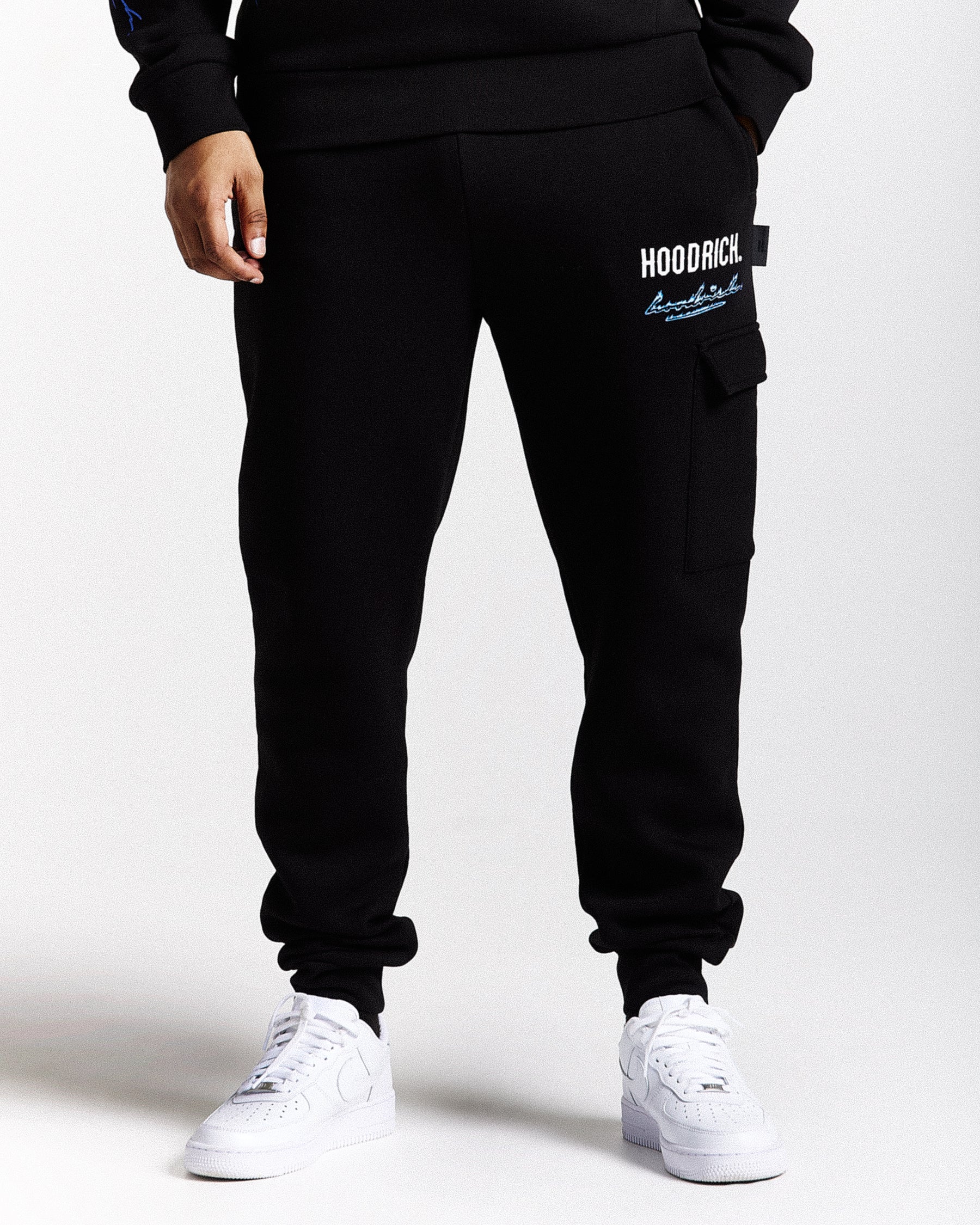 Flames Joggers - Black/White/Blue