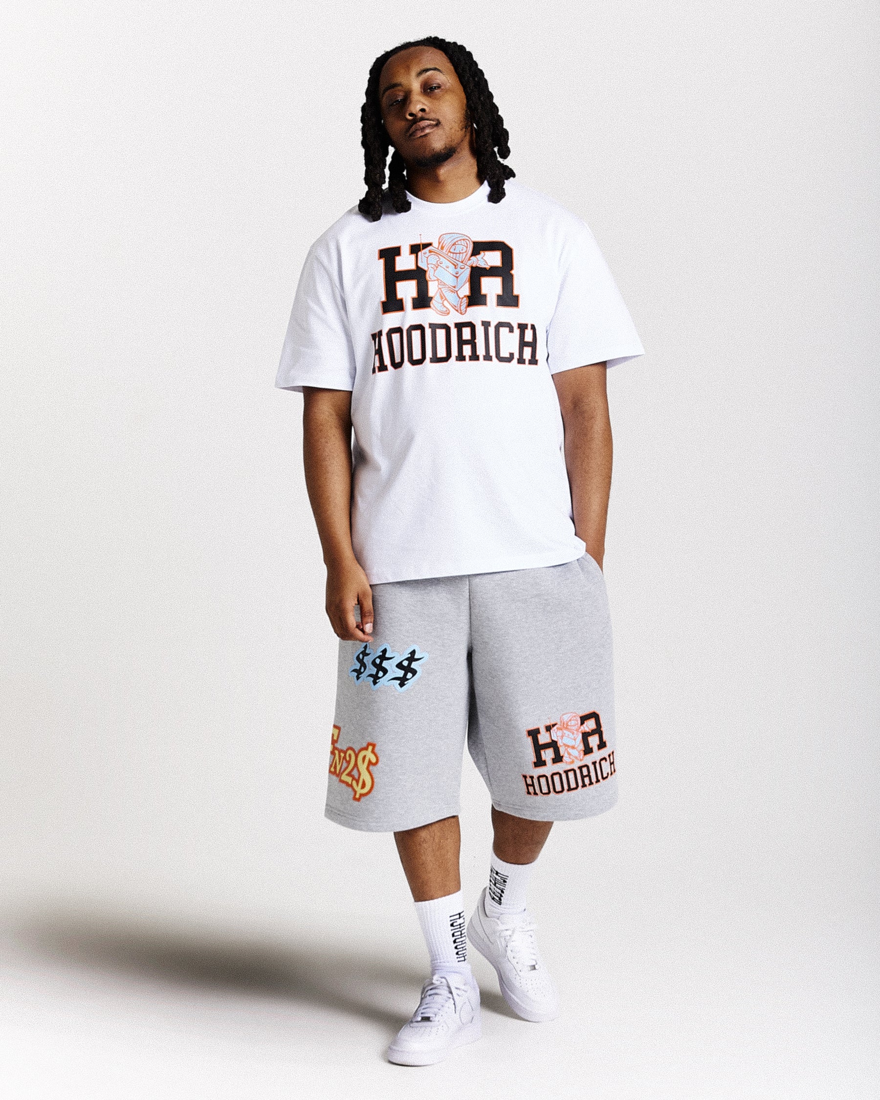 Loony Oversized Shorts - Dark Grey/White