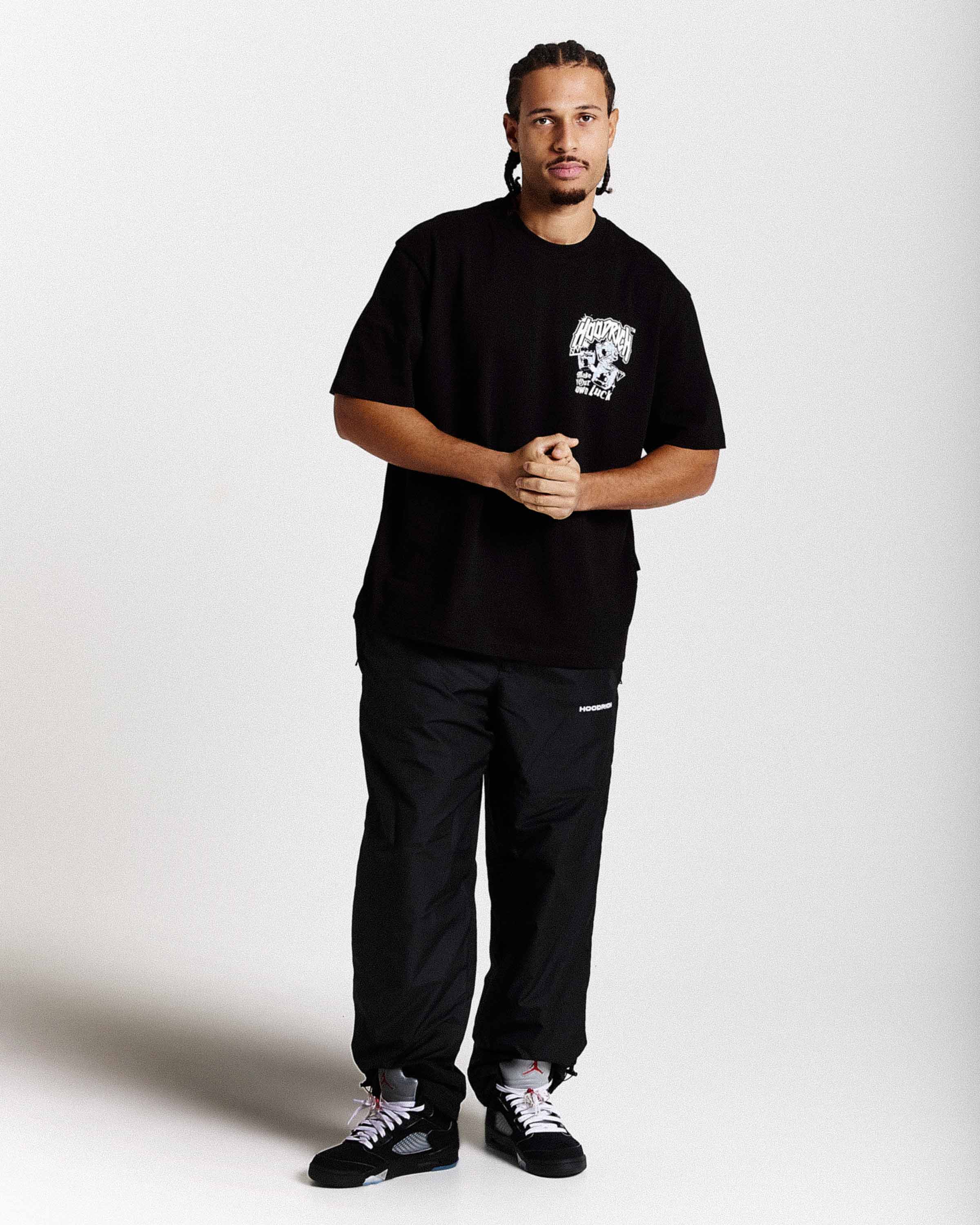 Fortune Oversized T-Shirt - Black/White/Blue