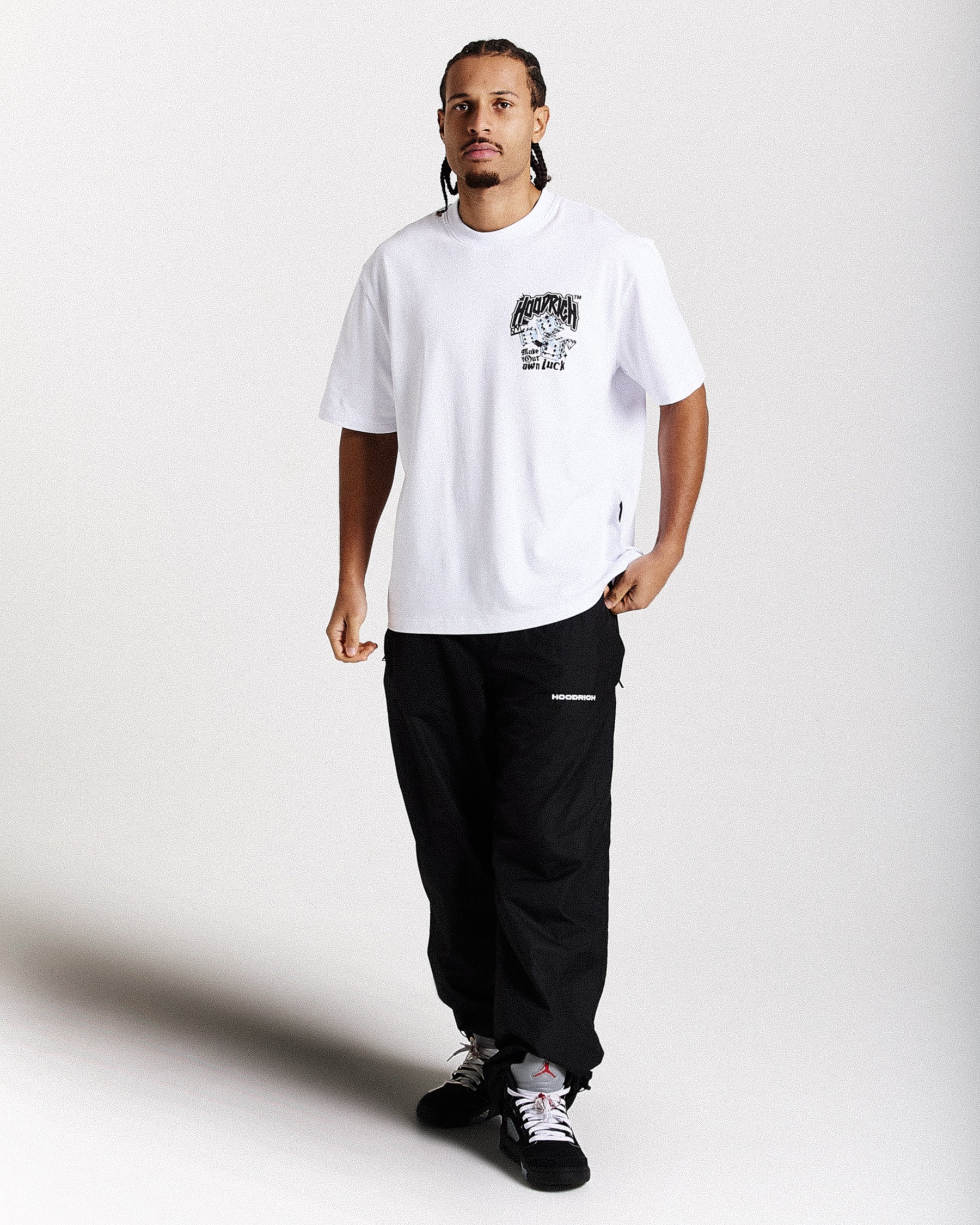 Fortune Oversized T-Shirt - White/Black/Blue