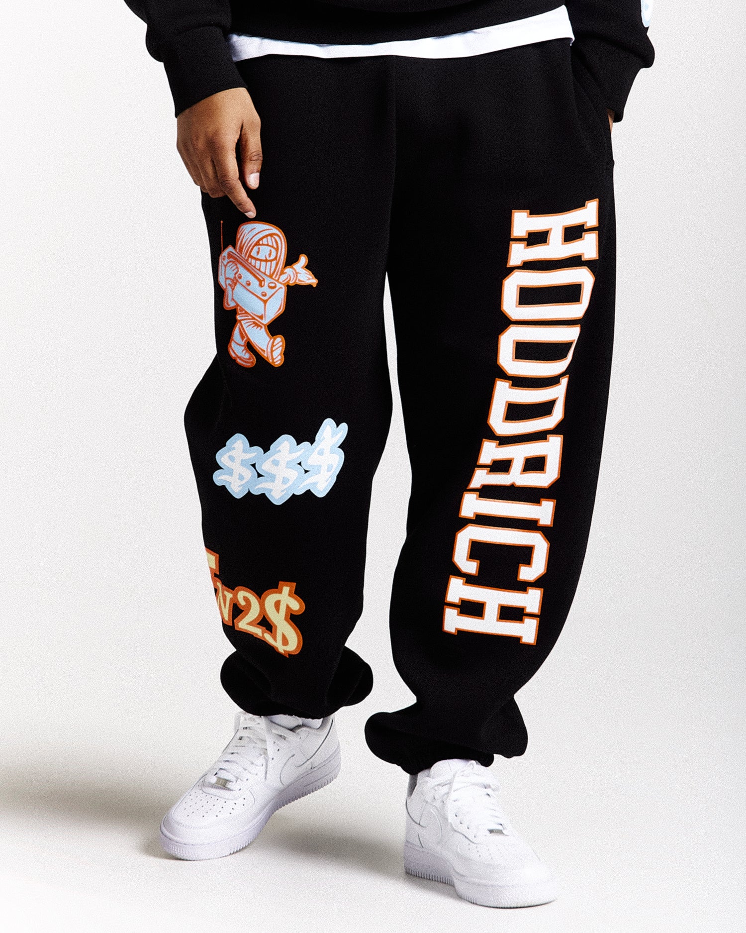 Loony Oversized Joggers - Black/White