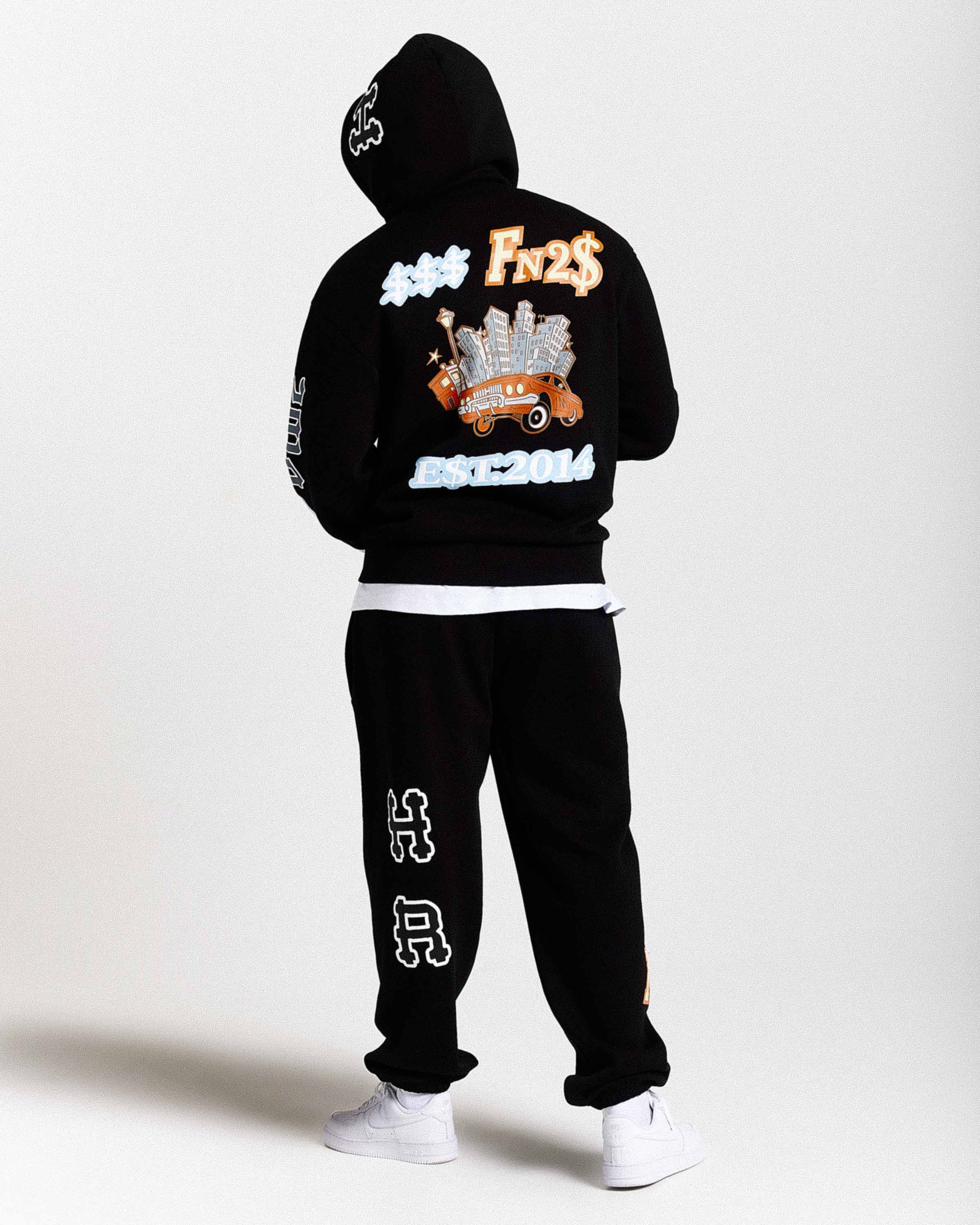 Loony Oversized Joggers - Black/White