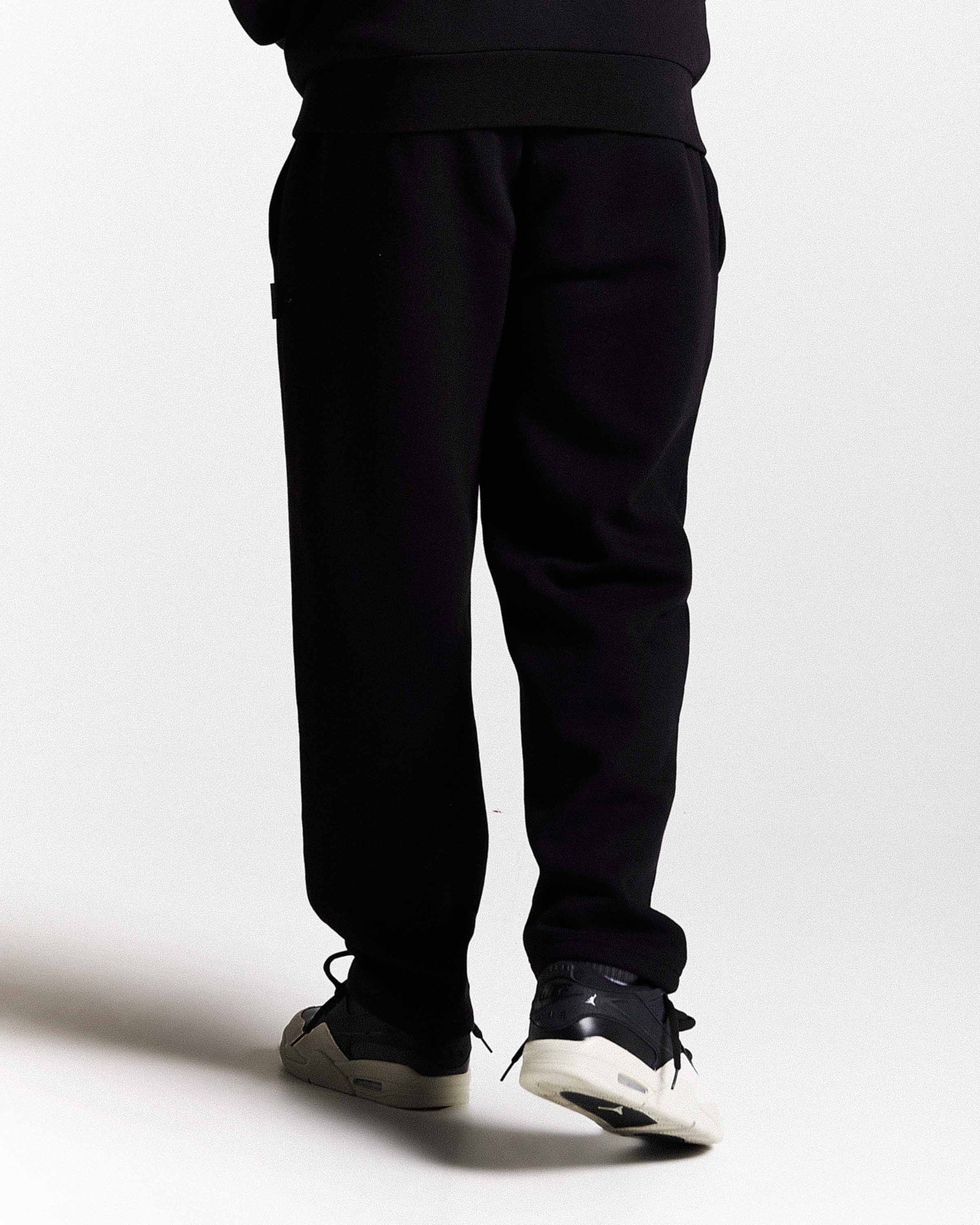 Captain Oversized Wide Leg Joggers - Black/White
