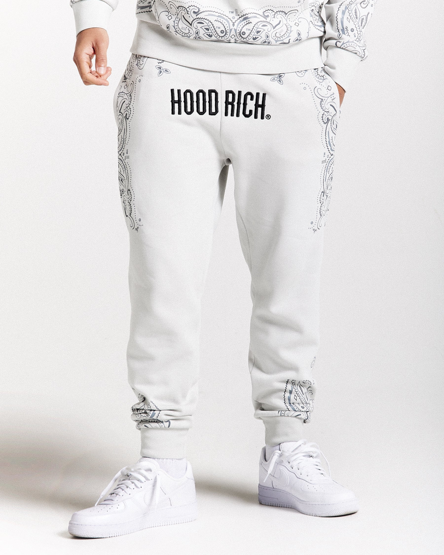 Motif Joggers - Light Grey/Black