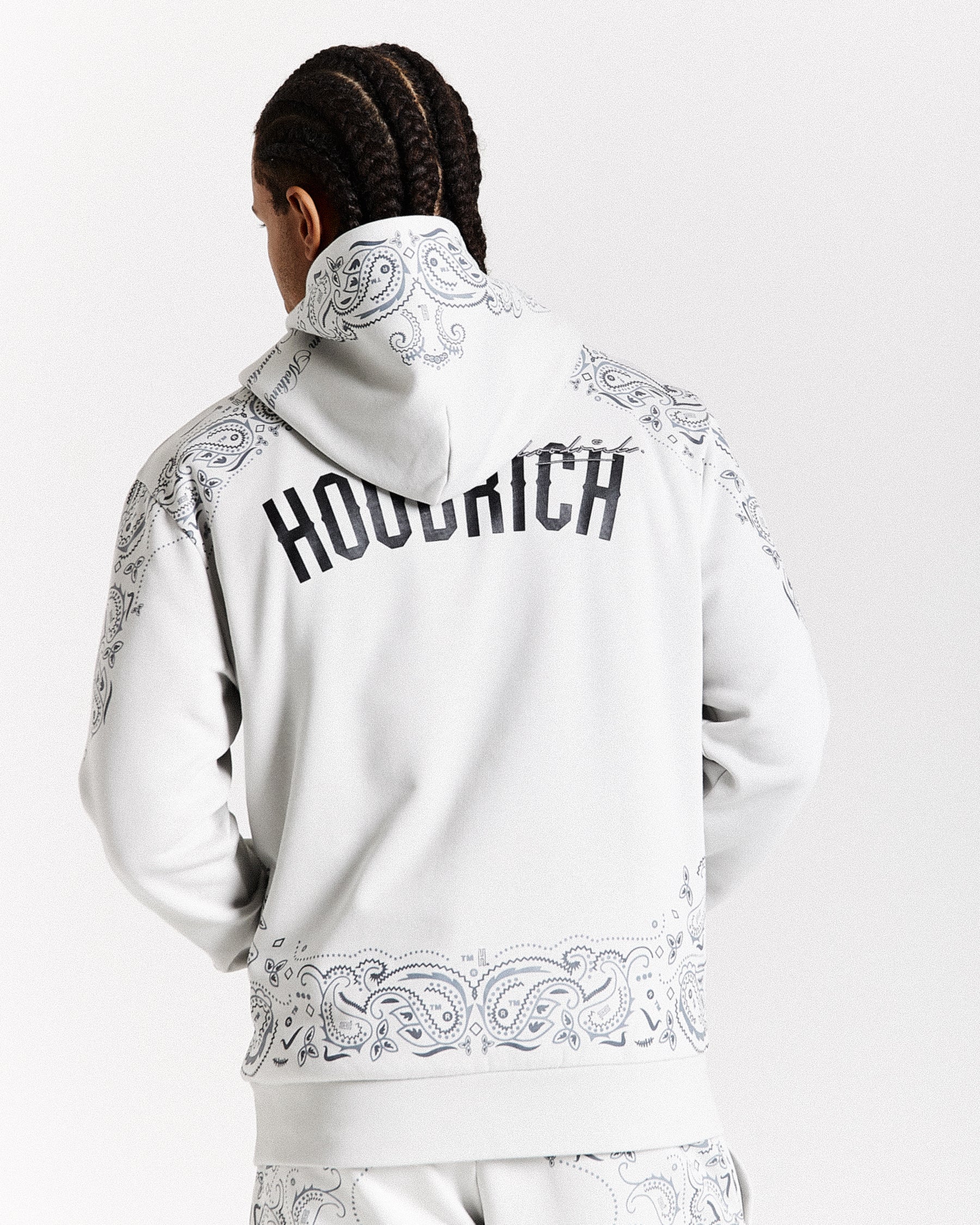 Motif Hoodie - Light Grey/Black