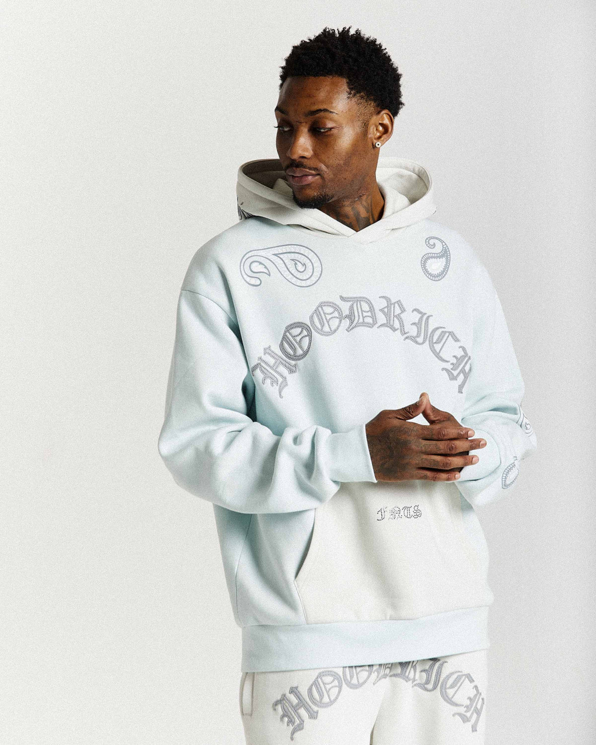 Inkline Oversized Hoodie - Grey/White