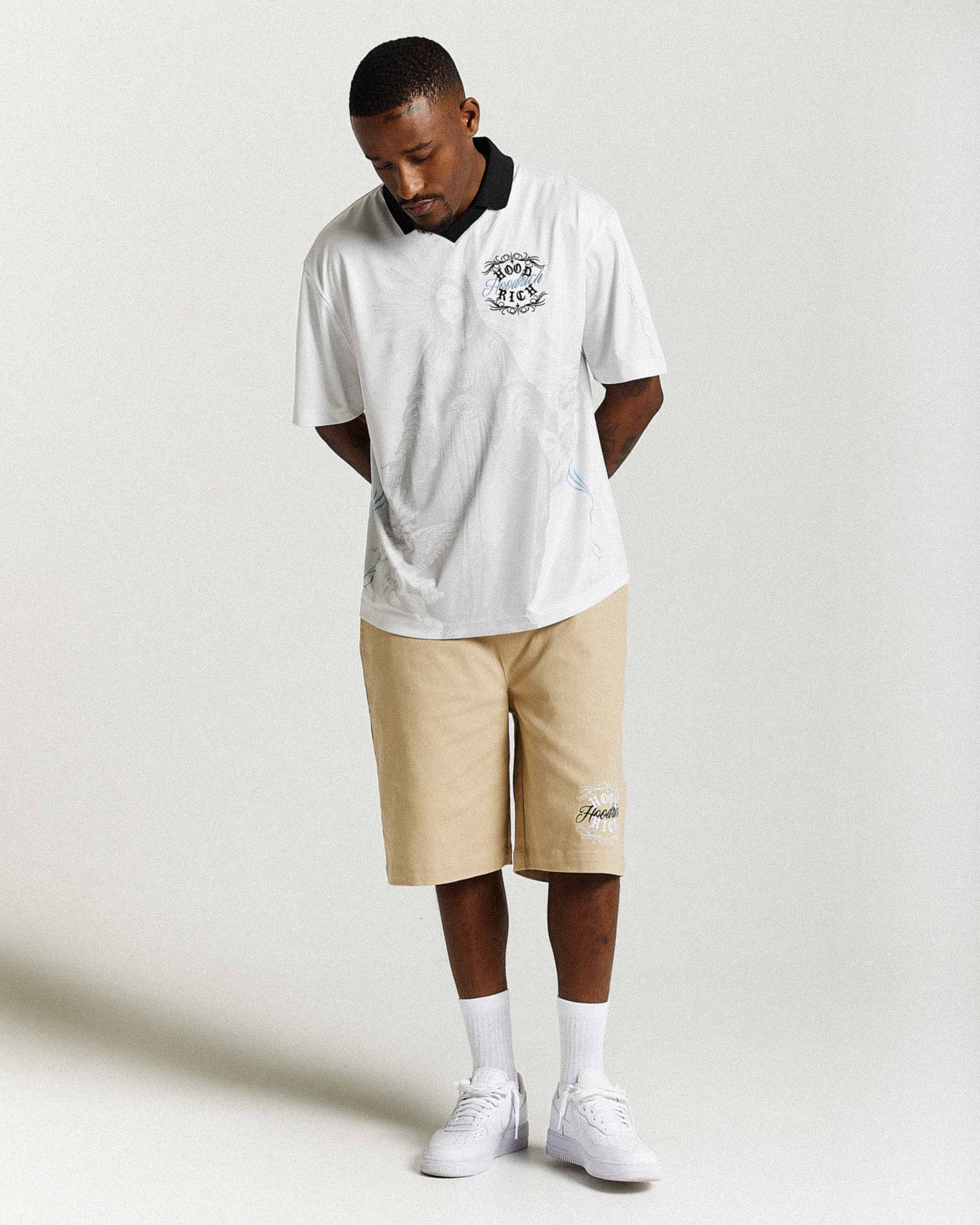 TIMEWORN CLOTHING チノ　38 Rito Woven Shorts - Khaki/White
