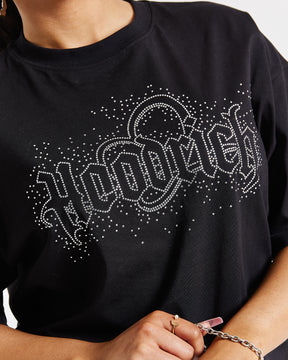 Diffuse Oversized T-Shirt - Black/Rhinestone
