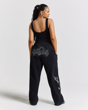 Diffuse Strappy Vest - Black/Rhinestones