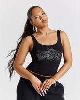 Diffuse Strappy Vest - Black/Rhinestones