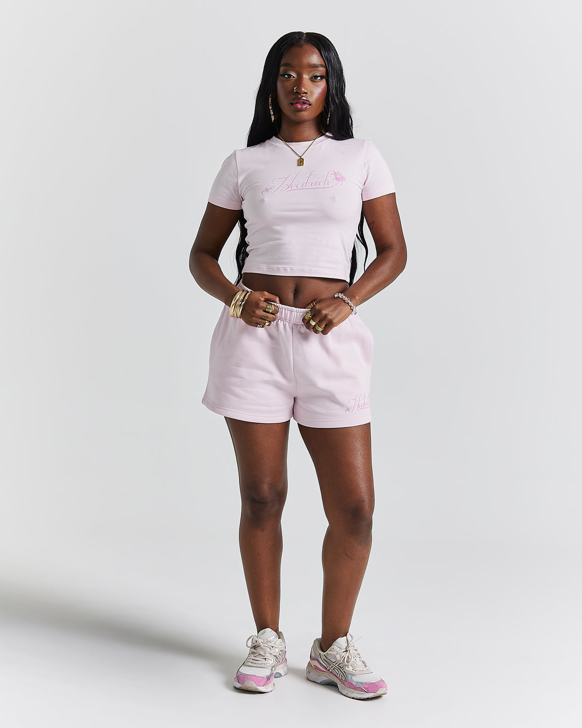 Finesse Mini Sweatshorts - Pinks/Rhinestone