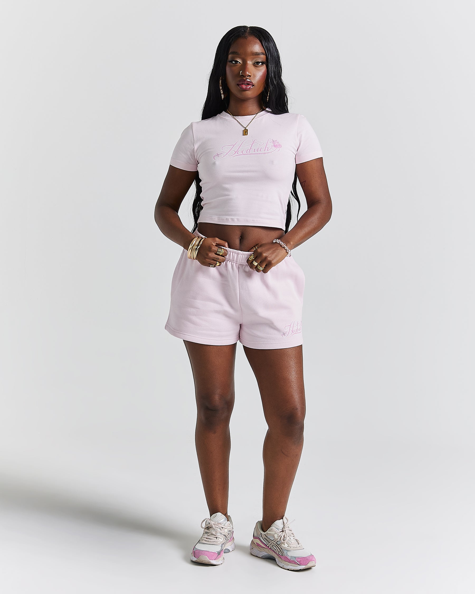 Finesse Mini Sweatshorts - Pinks/Rhinestone