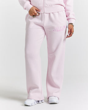 Finesse Wide Leg Jogger - Pinks/Rhinestone