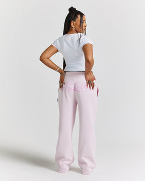 Finesse Wide Leg Jogger - Pinks/Rhinestone