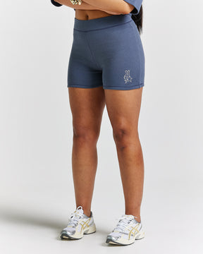 Stellar Waffle Mini Cycling Shorts - Blue/White