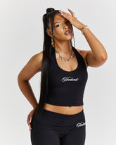Poise Halter Neck Top - Black/White
