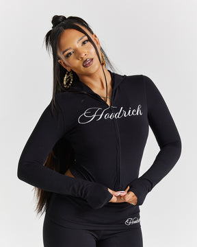 Poise Zip Hoodie - Black/White