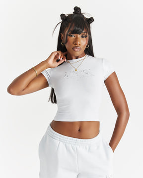 Spark Fitted Tee - Off White/Silver