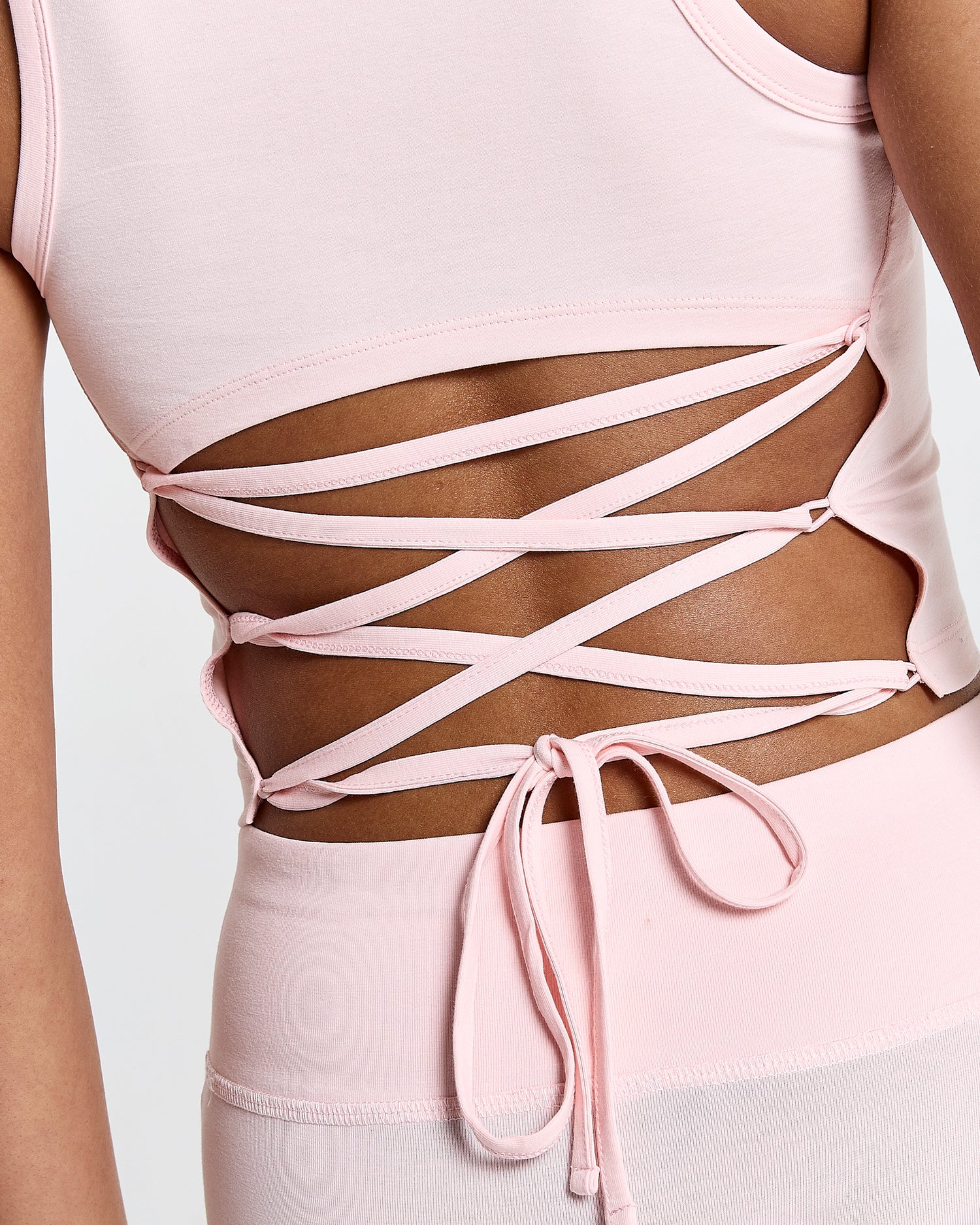 Solace Tie Back Racer Vest - Pink