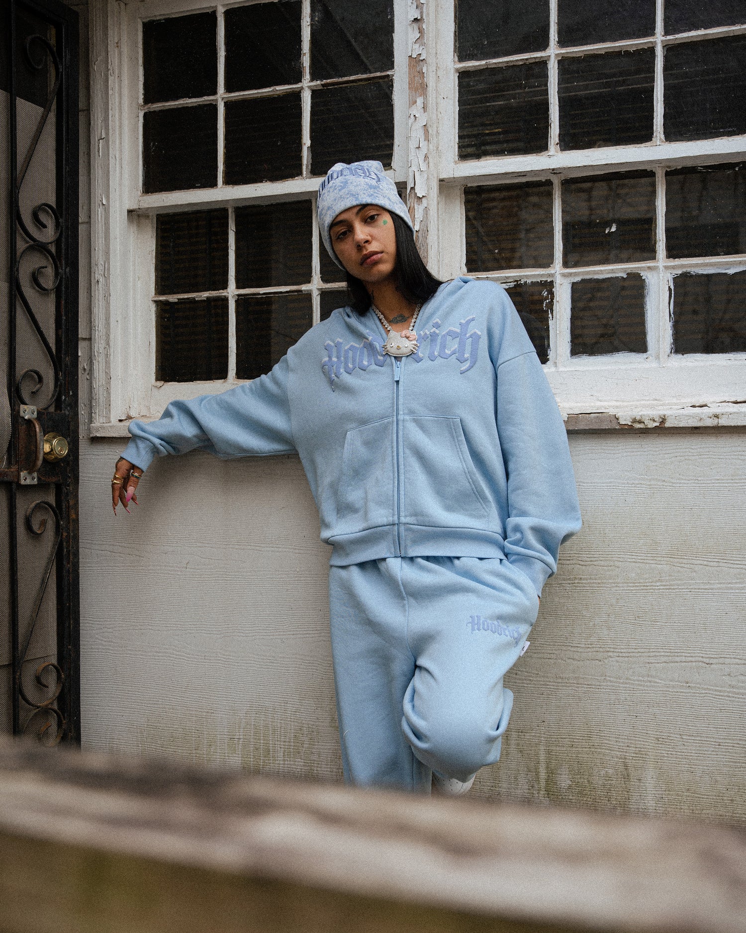 Totem Zip Hoodie - Blue